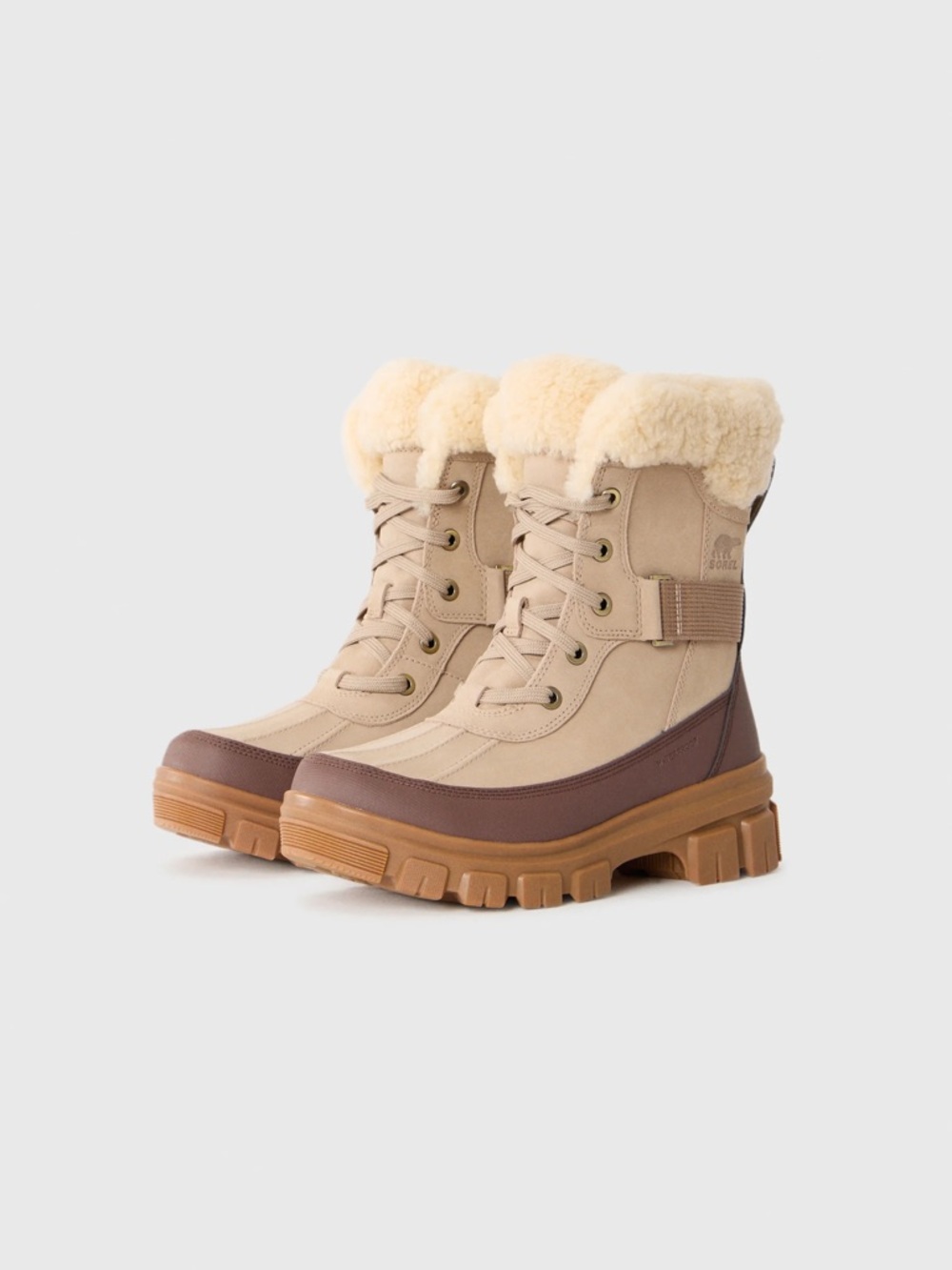 SOREL tivoli v parc waterproof boots winter snow 7.5 omega taupe gum